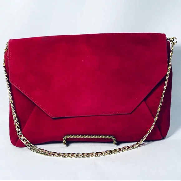 ANN TAYLOR Bella red Suede leather clutch bag - Picture 4 of 14